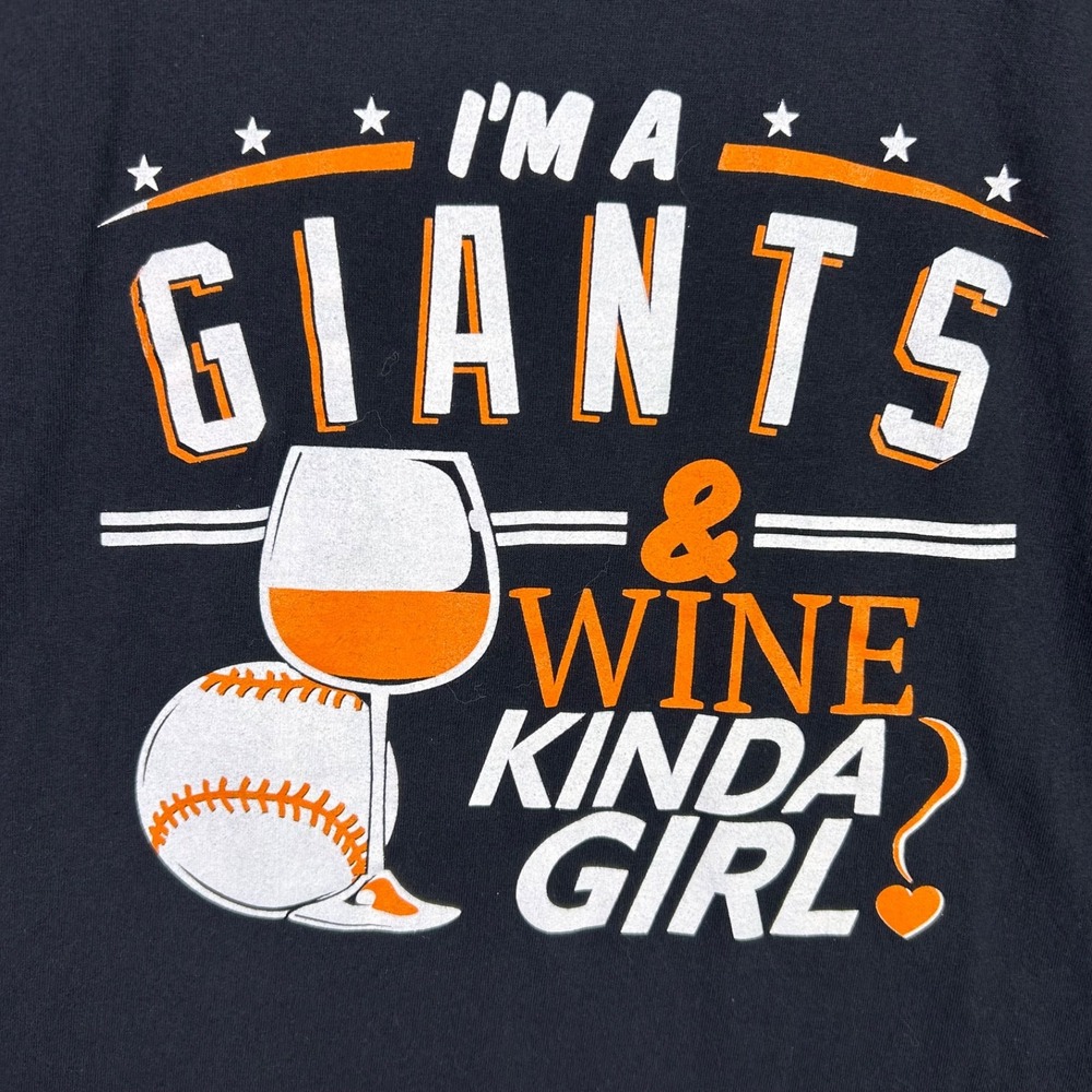 MLB San Francisco Giants T-Shirt Womens XL Black A Giants and Wine Kinda Girl - Picture 2 of 7